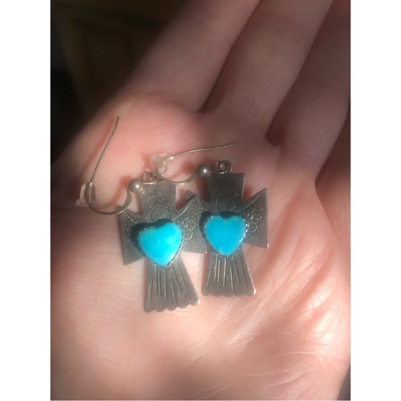 Sterling Silver & Turquoise Earrings! - Picture 3 of 7